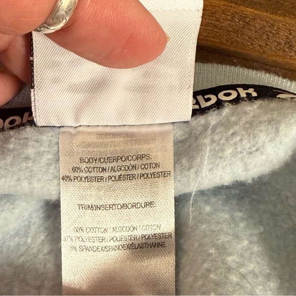 Reebok Light Blue Crewneck Sweatshirt L Fleece Pullover Athletic Lounge Top - Picture 7 of 9